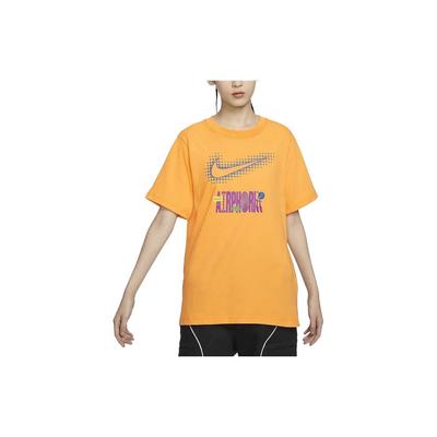 Abbigliamento Sportivo Stampa Lettere Girocollo Pullover Casual Manica Corta T-Shirt Donna T-Shirt Giallo Gnomone FV4263-717