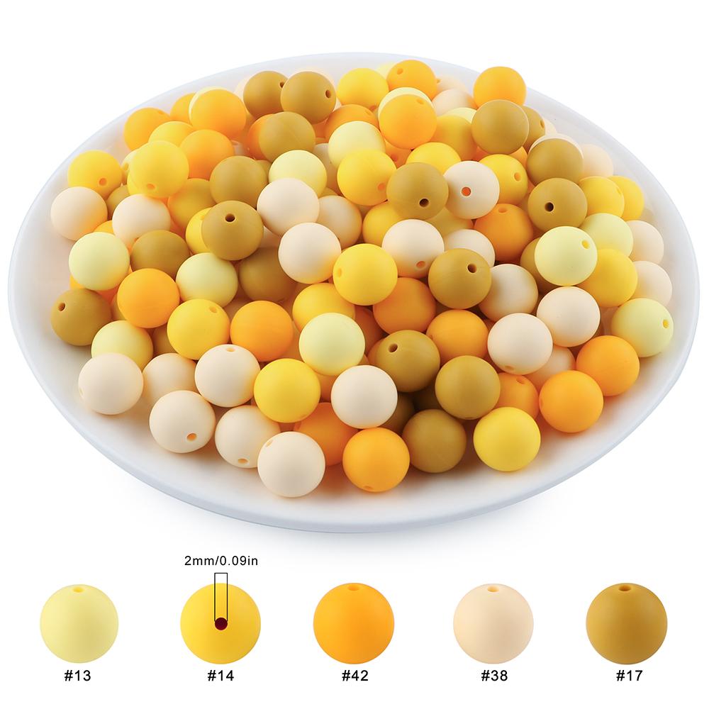 

50Pcs/Lot 9/12/15mm Round Silicone Beads Chain Spacing Loose Beads For DIY Necklace Bracelets Jewelry Accessories 9mm 50pcs