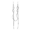 1 Pair Women Earrings Infinity Symbol Tassel Long Earrings Cubic Zirconia Inlaid Metal Polished Drop Earrings Jewelry Gift