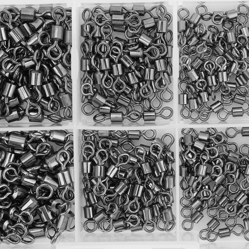 210pcs High Strength Stainless Steel 2# 4# 6# 7# 8# Rolling Swivel Fishing Tackle Box