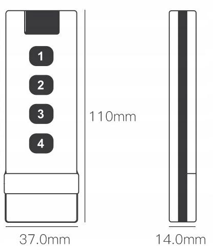 Remote Control Switch 12 Scenes 4 Channel ZigBee Tuya