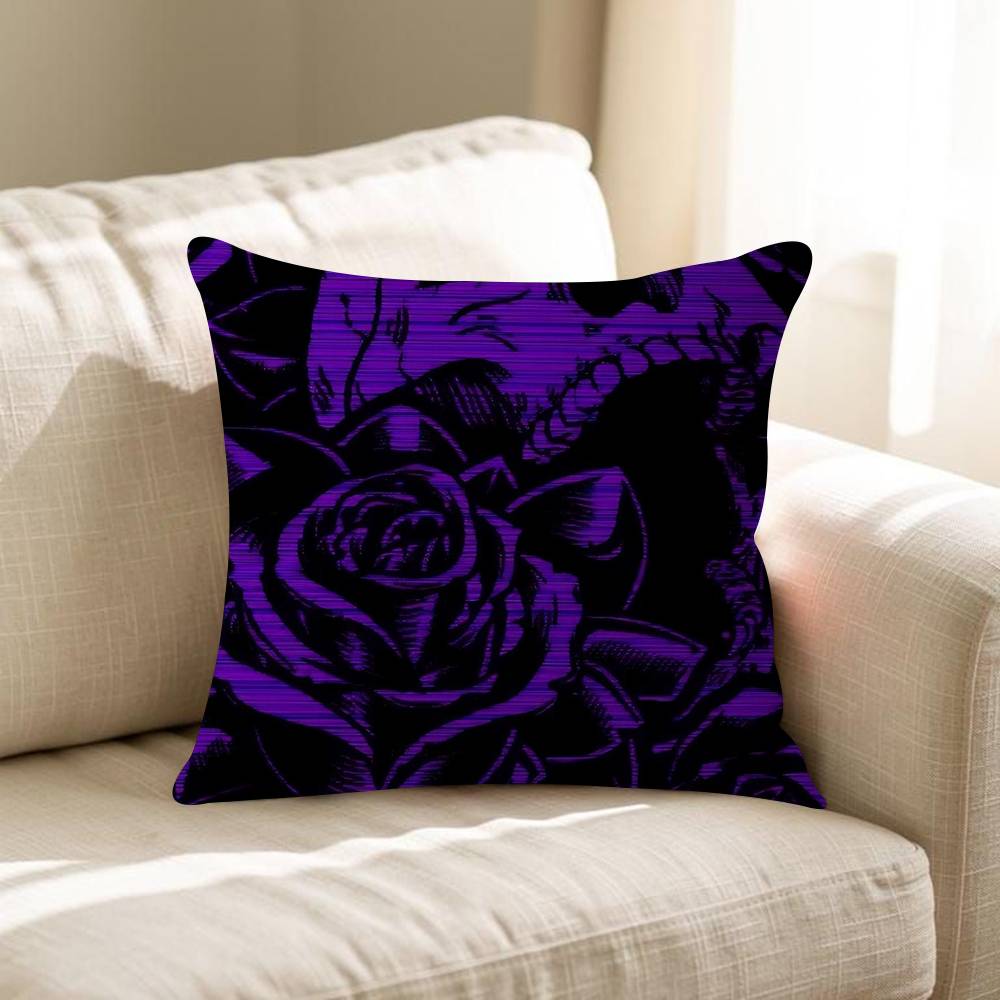 Artistic Skeleton Girl Maple Design Cushion Cover Happy Autumn Harvest Decor Holiday Decorati Pillow Cover