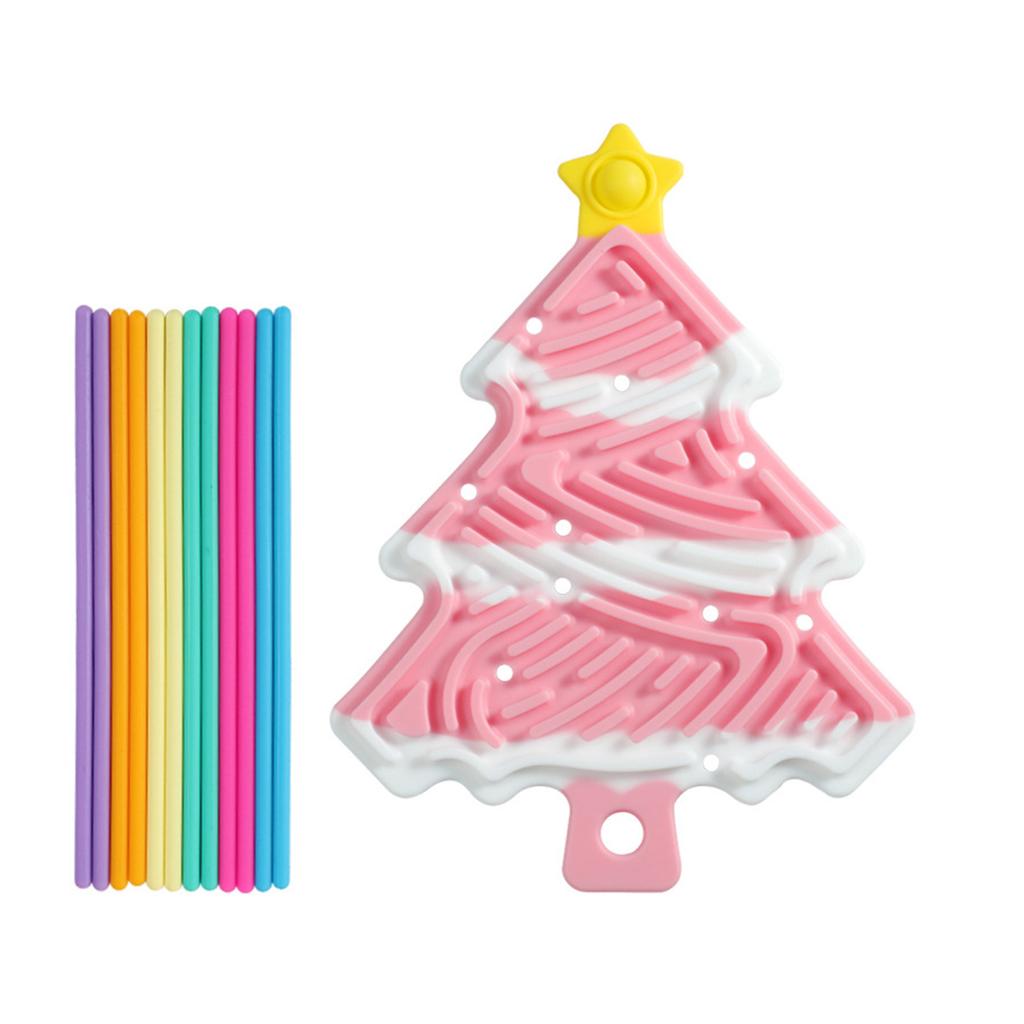 Colorful Sticks Christmas Tree Shape Pad Toy for Calming Stress Anxiety Christmas Gift with Sticks Toy Sensory Toy