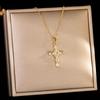 Women's Light Luxury Zirconia Cross Necklace - Stainless Steel Clavicle Chain