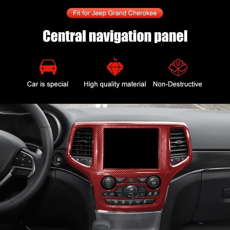 Klistermärken för mittkonsolens navigationsskydd för bilinteriör för Jeep Grand Cherokee 2019-2020 ABS Interiörtillbehör
