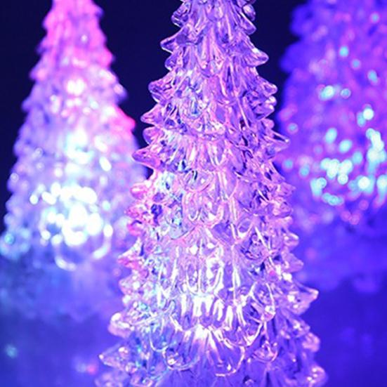 16,5cm LED Vánoční stromek Barevné osvětlení Na baterie Řemesla z umělého křišťálu Dárky Rozvržení scény Akrylátová domácí dekorace Mini Vánoce