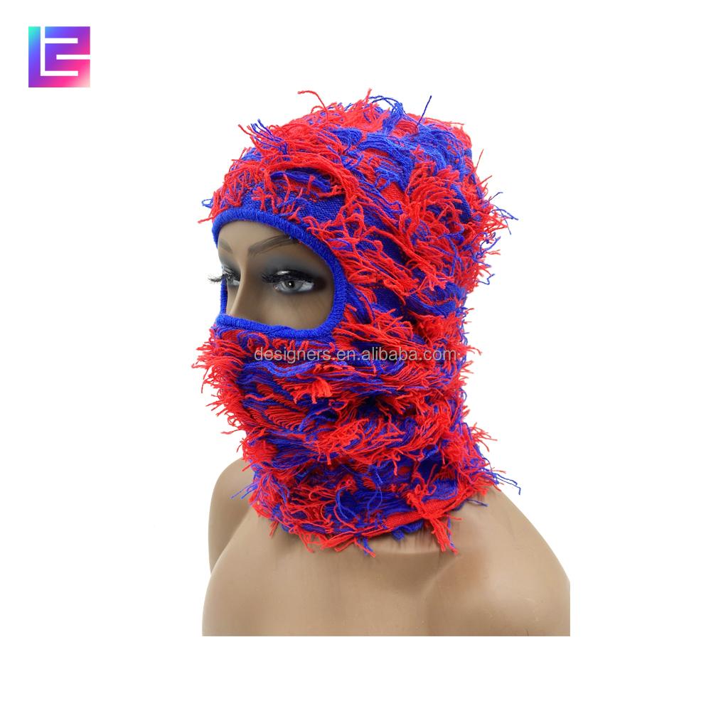 Gestrickte Sturmhaube Gesichtsstrick Ganzgesichtsmaske Abdeckung Ein Loch Designer Grasig Used Flauschig Sturmhaube Skimaske