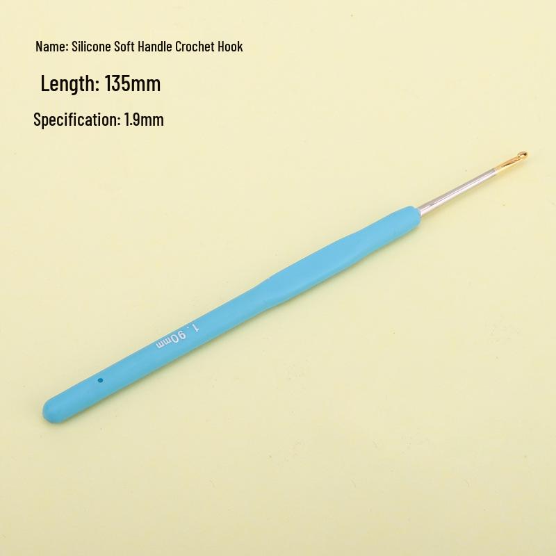 Candy-colored Crochet Hook with Gold-Plated Head - Soft Handle for DIY Sweaters, Shoes, and Hats