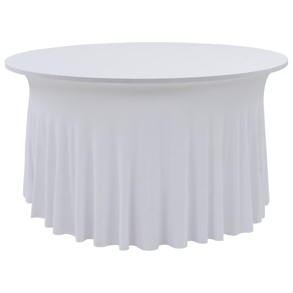 vidaXL 2 Stück Stretch-Tischdecken mit Rand Weiß 150x74 cm anti-blitz weiße