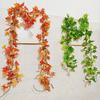 Artificial Red Maple Leaves Pothos Vine: Wall or Ceiling Hanging, Climbing Decorative Greenery