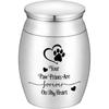 Small Dog Urn for Ashes 1.57 Inches Mini Cremation Urn for Pet Ashes Tiny Pet Paw Keepsake Urn Mini Urn for Cat Ashes Holder-Your Paw Prints Are