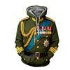 Retro Royal Outfit Art Print Hoodie for Men, Medal and Epaulet Motif Graphics Full Graphic Loose Pullover, Built for Daily Sport Activities