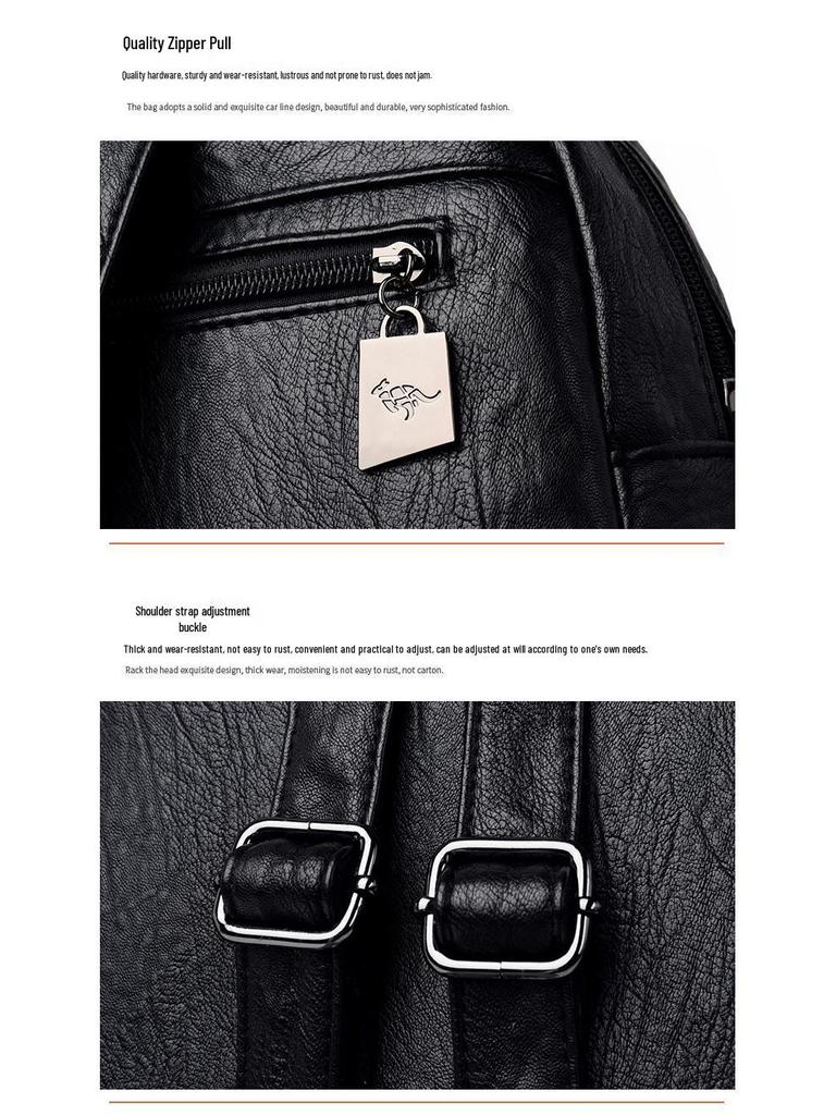 Mochila Feminina Versátil de Couro Macio 2025 - Grande Capacidade para Escola, Viagem e Uso ao Ar Livre