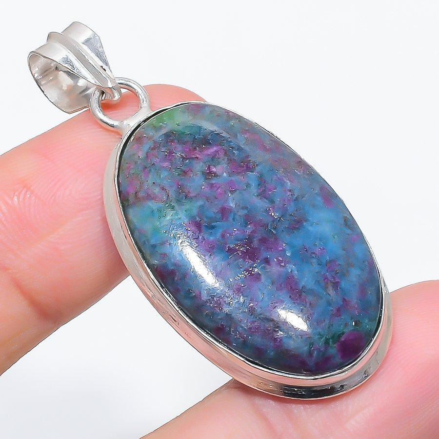

Natural Ruby Fuchsite Gemstone 925 Sterling Silver Jewelry Pendant 1.97 y1O57