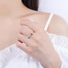 Elegant Geometric Square S925 Sterling Silver Aquamarine Ring with Full Diamond