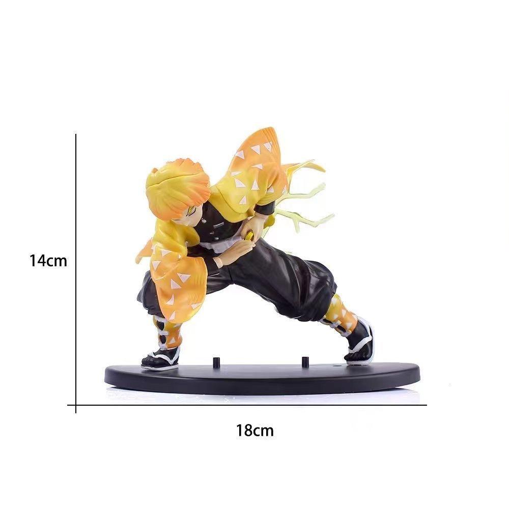 

Фигурка Убийцы демонов, изображающая сцены сражений с участием Зеницу, Хиноками Кагуры, украшения в стиле аниме, украшения для корпуса компьютера. bagged