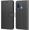 Protective Case - E.F.CONNECTION - OPPO A53S - Black - Leather Effect - Flexible