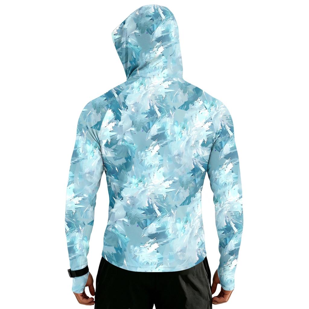 Giacca da Uomo Casual con Cappuccio e Maniche Raglan, Stampa Mimetica, Leggera, Copricapo da Esterno (Occhiali non inclusi)