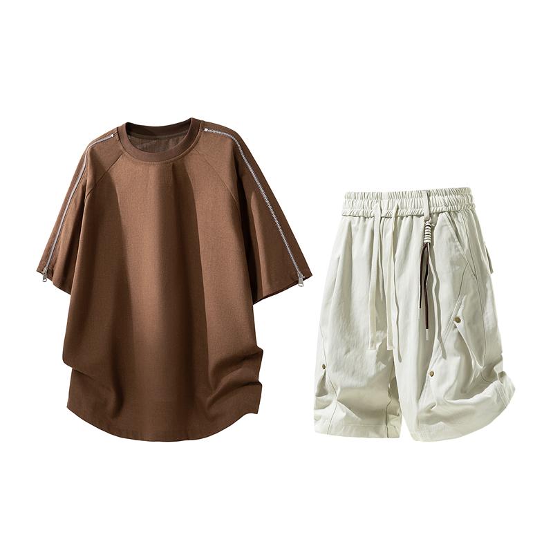 Casual Set, Short Sleeved Set, Men's Summer Casual Two-piece Set