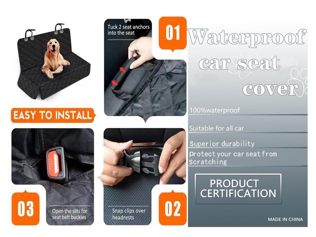Hot-Selling Pet Car Back Seat Mat - 600D Oxford Cloth Dog Protector