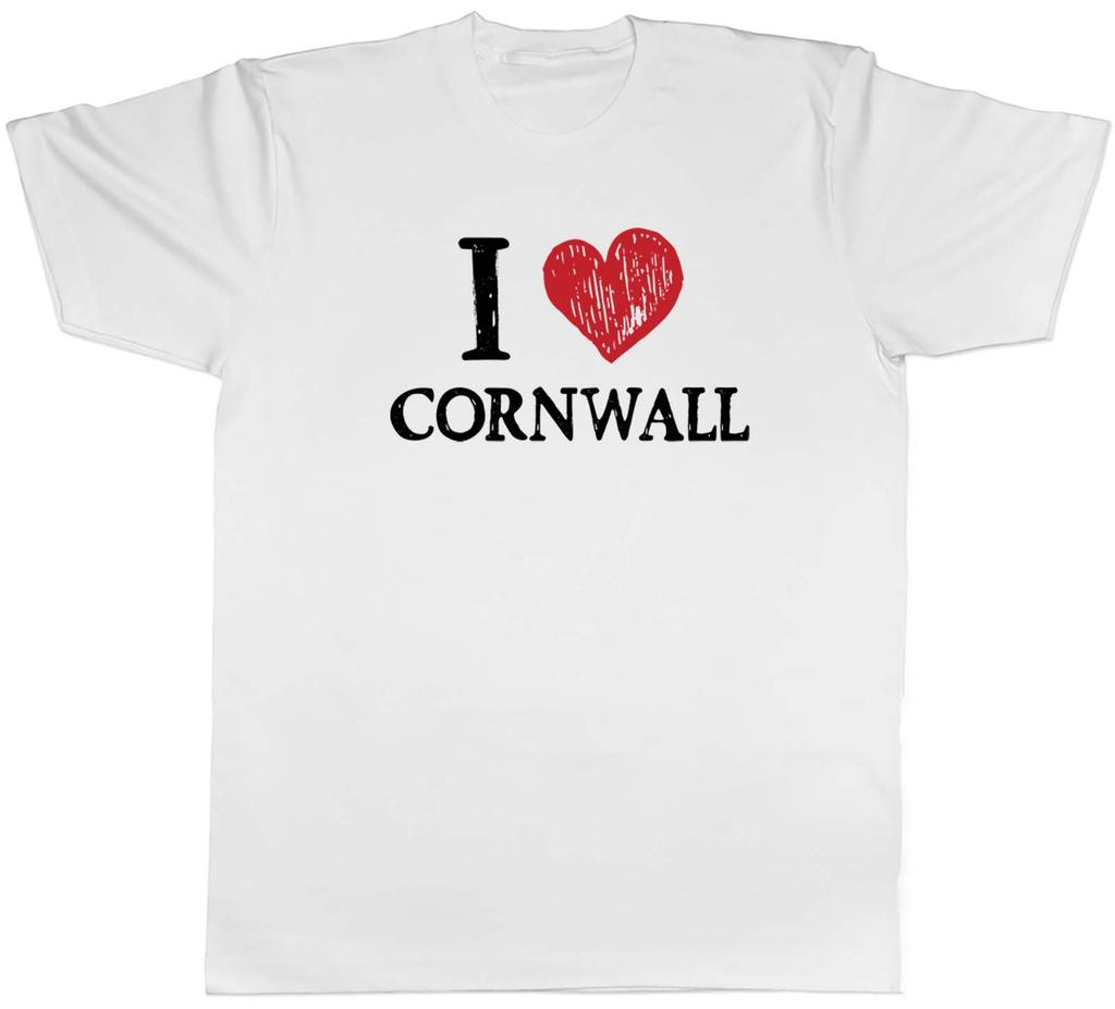 I Love Cornwall Unisexs TShirt Coastlines Cornish Pasties Tee Gift
