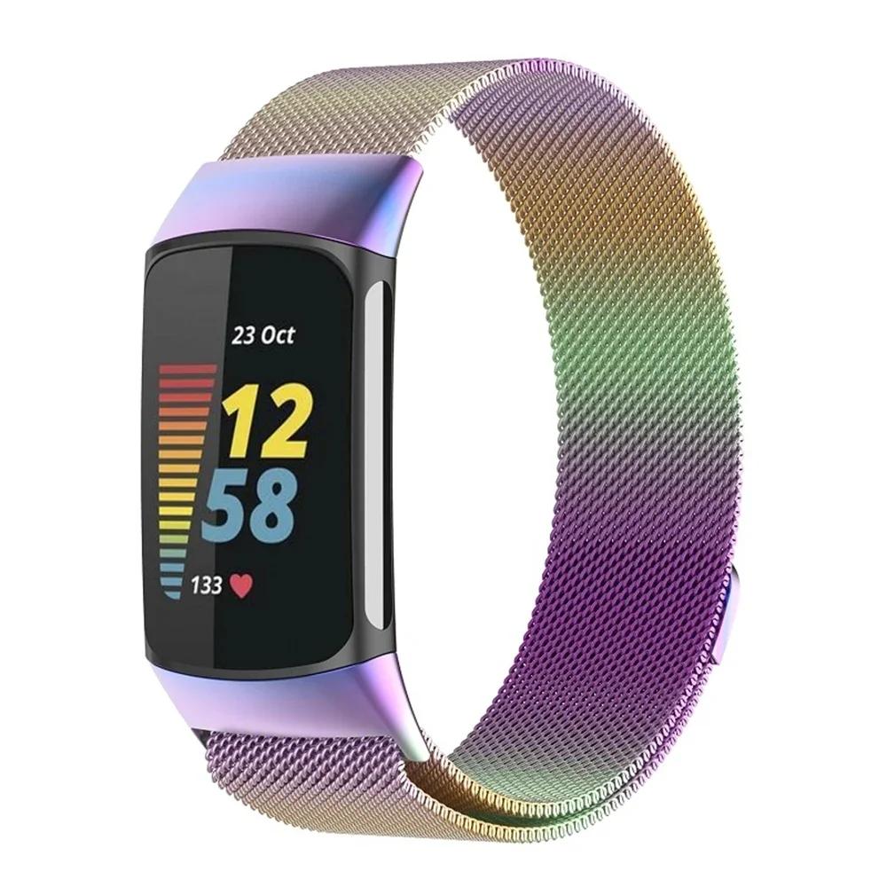 

Міланська петля Для fitbit Charge 6 5 Band змінний Charge6 Браслет Магнітний браслет з нержавіючої сталі fitbit Charge 5 Ремінець For Fitbit charge 5
