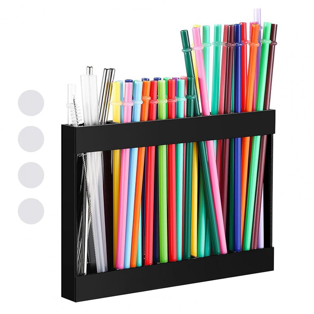 Acrylic Straw Display Stand Countertop Straw Rack Transparent Acrylic Straw Holder with Reusable Tumbler Organizer