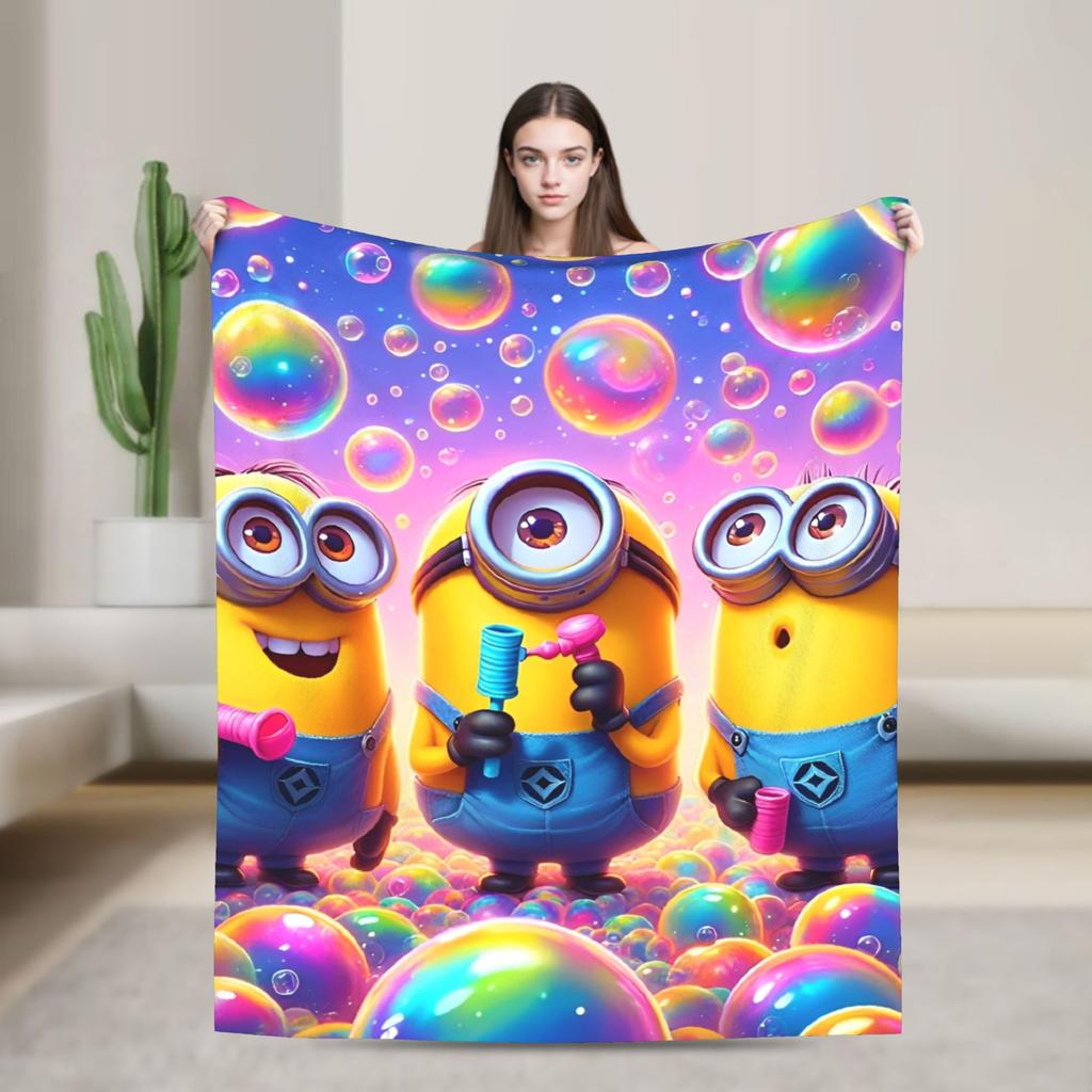 Kevin Dave Blanket Cartoon Flannel Novelty Soft Throw Blankets for Home Restaurant Spring Autumn