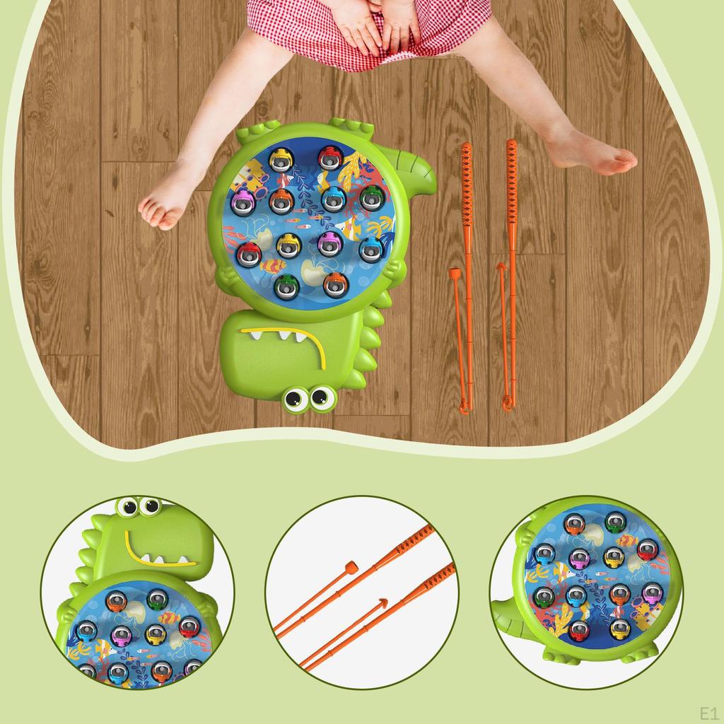 Brinquedo de Pesca de Dinossauro Magnético Atividade Interativa Durabilidade Aprendizagem Precoce Verde