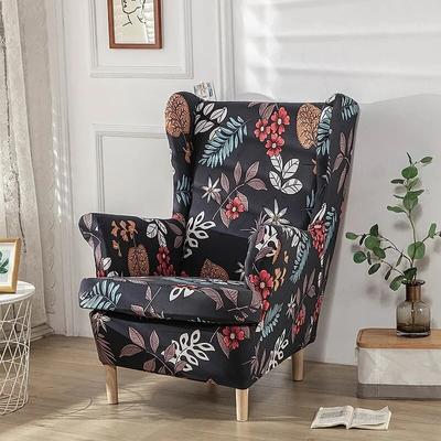 Sesselbezug mit nordischem Blumenmuster und Sitzkissenbezug, Stretch-Sesselbezug mit hohem Schlupf, elastischer Sofabezug für Einzelsofas