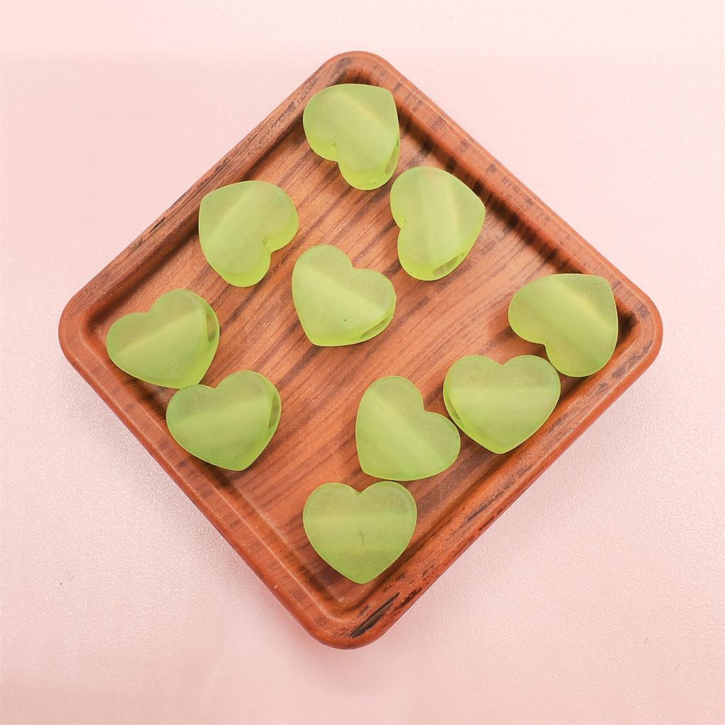 50Pcs DIY Accessories Handmade For Heart Shape Jewelry Making Transparent Frosted Acrylic Beads Earrings Hair Jewelry Bracelet Necklace Charms