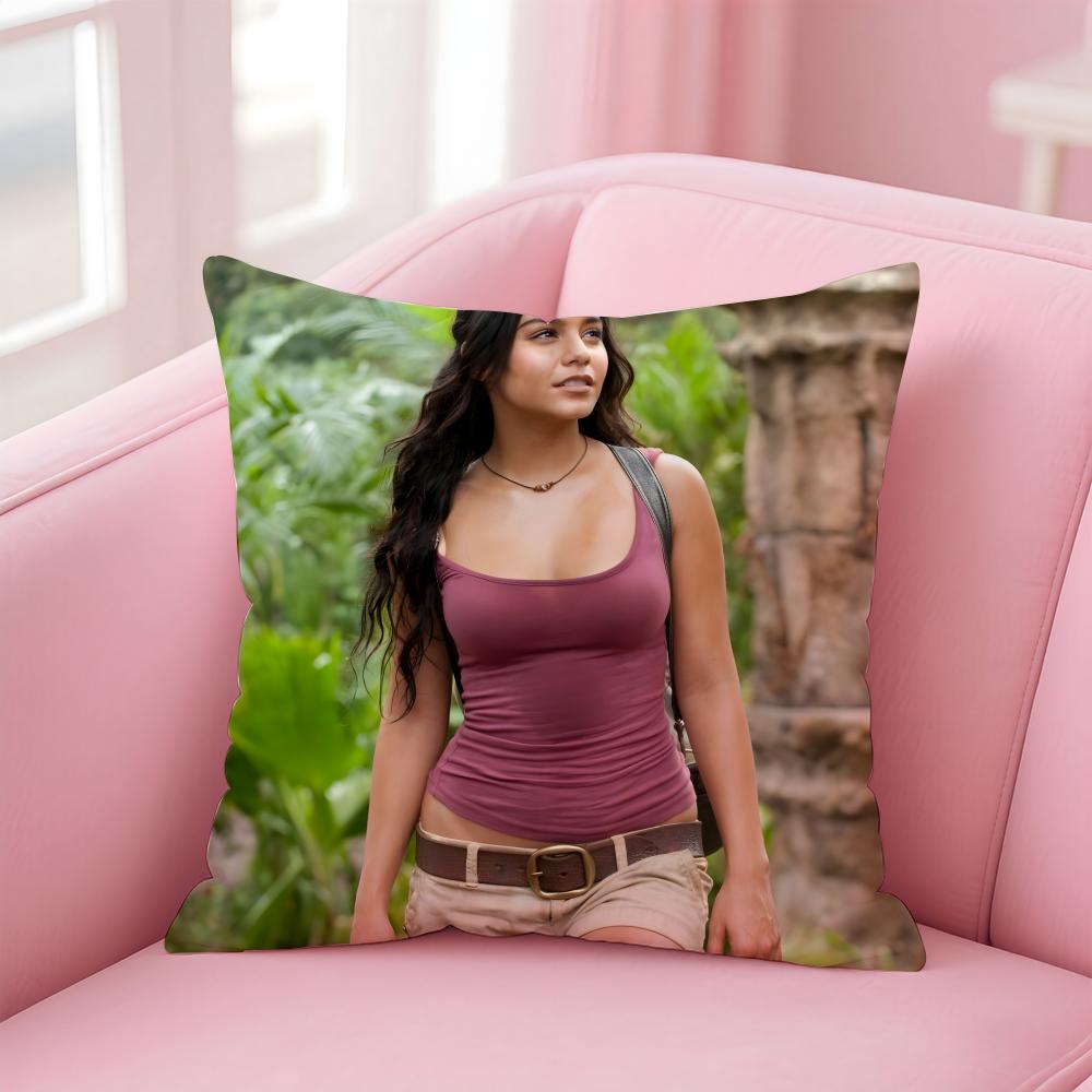 V-Vanessa Hudgens Cushion Cover Pillow Case Soft Friendly Fabric & Concealed Zipper