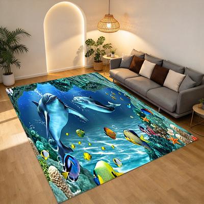 Ocean Life Living Room Nonslip Area Rug Soft Carpet For Bedroom Game Playroom Sofa Office Home Decor Doormat Christmas Gift C926386