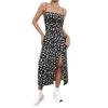 Women's Spring And Summer Strapless Wrap-around Slit Daisy Hip-wrapped Printed Midi Dress