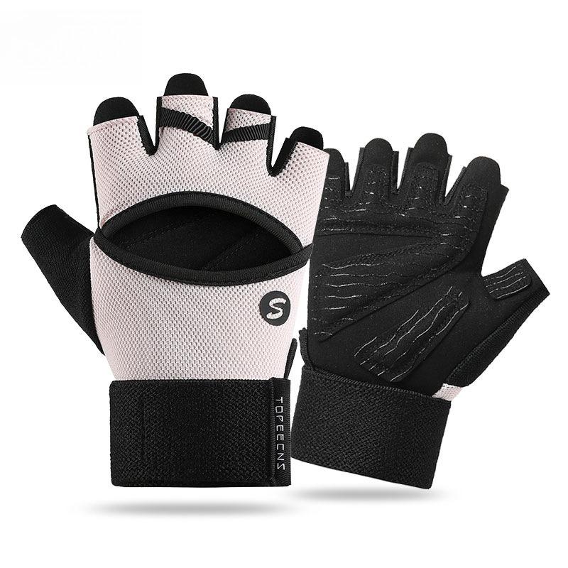 Fitness Gloves Outdoor Extended Wrist Guards Fitness Protection Cycling Horizontal Bar Non-slip Sports Fitness Half Finger M