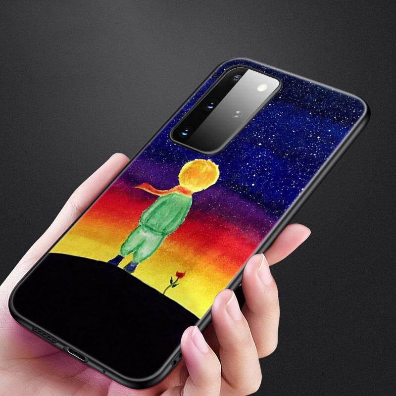 The Little Prince fox telefonfodral för Samsung Galaxy S20 S21 FE S10 Lite Note 20 10 Lite S8 S9 S10E S10 Plus Ultra Black Cover