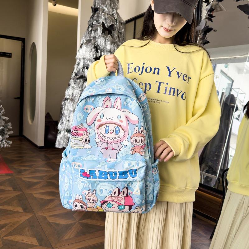 Labubu Children's School Bag New Cartoon Cute Backpack Printed Primary School Students Lightweight Backpack