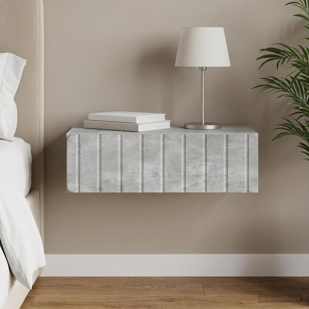 Wall Mounted Side Table Concrete Grey 59 x 34.5 x 17 cm