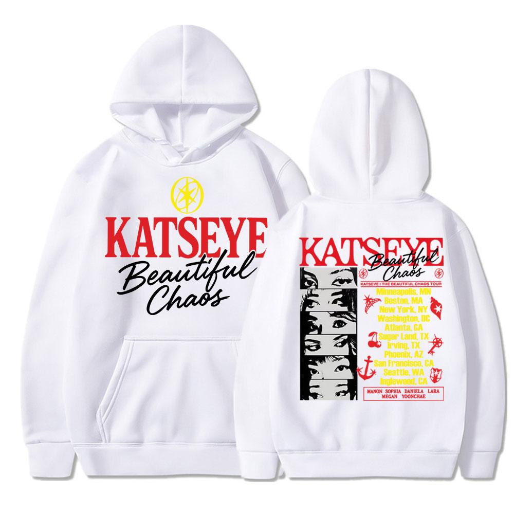 Kpop Katseye Beautiful Chaos Album Hoodie Fashion Hip Hop Vintage Harajuku Men Women Pullover Fleece Loose Sportwear Streetwear