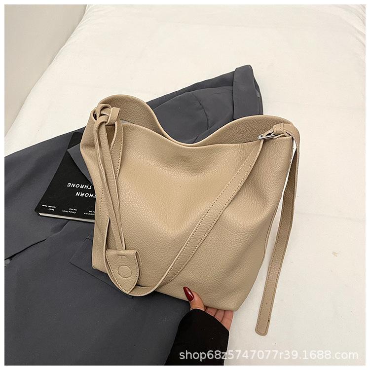 

Women s bag 2025 new trendy lychee pattern soft leather mother and child bag fashionable commuter large capacity tote bag shoulder armpit bag