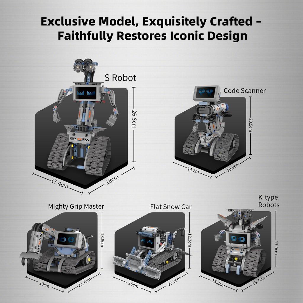 Non-Toxic 5 In 1 Moc Technical Programmable App Building Blocks Remote Control Deformed Robot Rc Vehicle Excavator Bulldozer Bricks Toys
