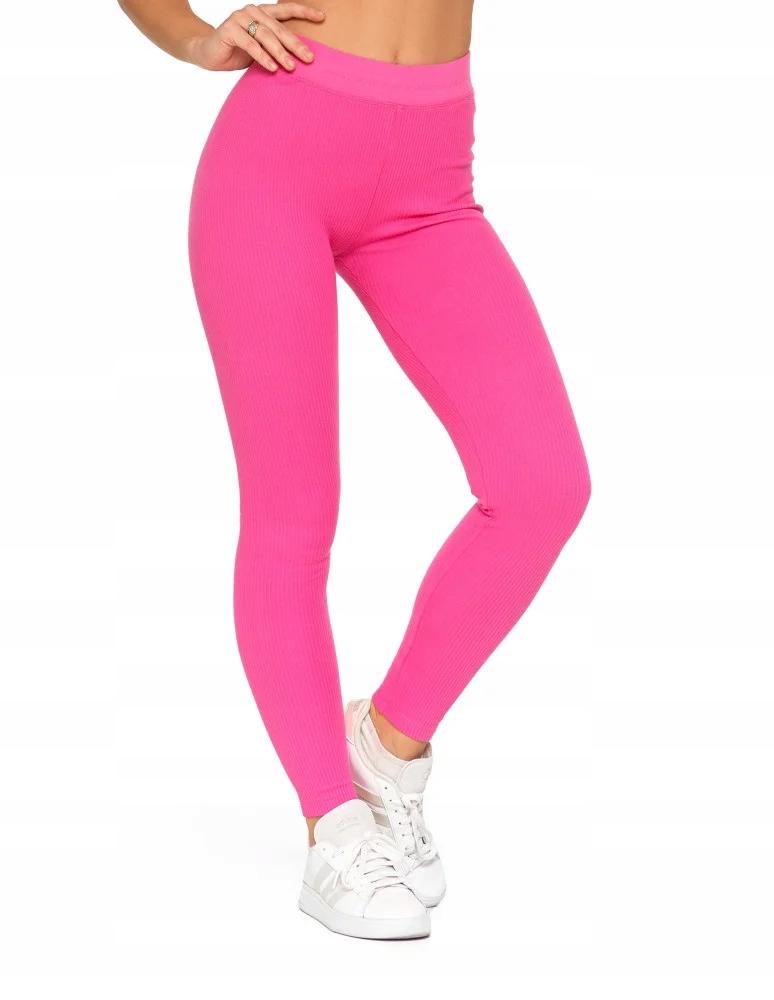 Women's Cotton Leggings with Wide Elastic Waistband Fit Elastic MORAJ XXL FUCHSIA