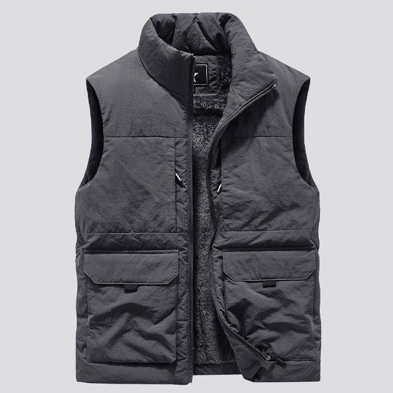 Men's Multi Pocket Clothing Autumn Winter Vest Jackets Sleeveless Coat Fashion Large Size 6XL Male's Warm Waistcoat Fleece Vest