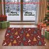 1pc, 2D Flat Printing, Christmas Style Reindeer And Christmas Tree Living Room Entrance Mat | Non-Slip And Machine Washable Polyester | Suitable for E