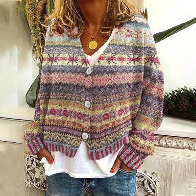 3D-geprint damesvest zachte trui casual jas gebreide trui mode bloemenserie
