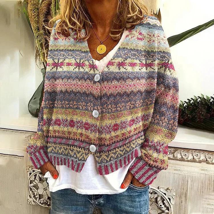3D printed women's cardigan soft sweater casual jacket knitted sweater fashion flower series