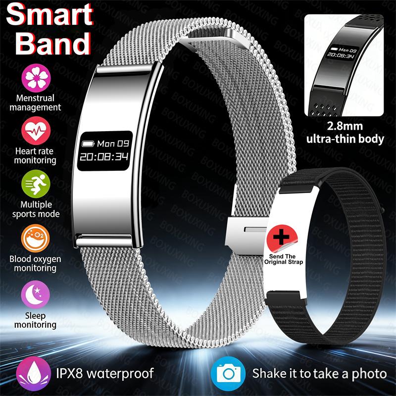 New 2.8mm Ultra Thin Long Battery Life Smart Bracelet IPX8 Waterproof Sport Bracelet Health Monitor Men Women Smart Watch
