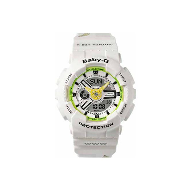 

CASIO BABY G Модель Minion Совместный бренд Кварцевый механизм Ремешок из смолы Часы Женские Часы Белый циферблат BA-110MON21-7APRM-person Regular Watch Box