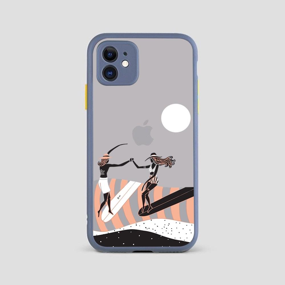 Beach Surf Girl Phone Case for iPhone 14 11 12 13 Mini Pro Max 8 7 Plus X XR XS MAX Translucent Matte Cover