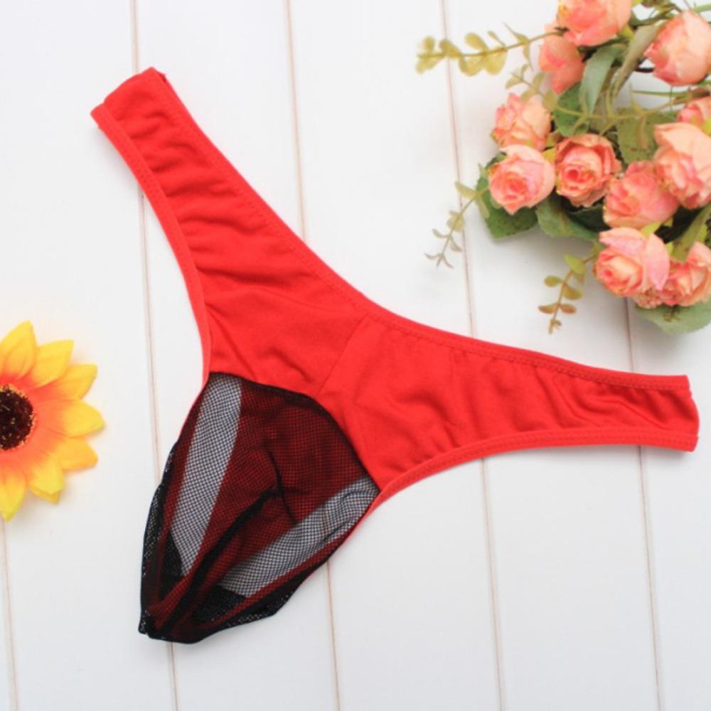 Fun Men's Panties Mesh Transparent Breathable Men's Men's Triangle Sexy, Sex Thong 2032